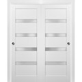 Sartodoors Closet Bypass Interior Door, 72" x 96", White QUADRO4113DBD-WS-7296